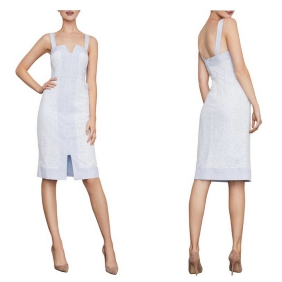BCBGMAXAZRIA Lace-inset Striped Sundress - Picture 1 of 16